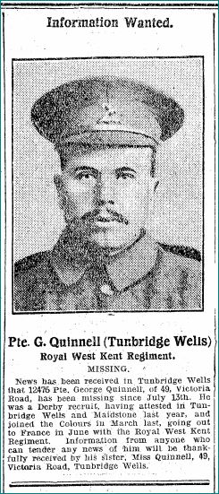 Quinnell George Kent Messenger August 1916